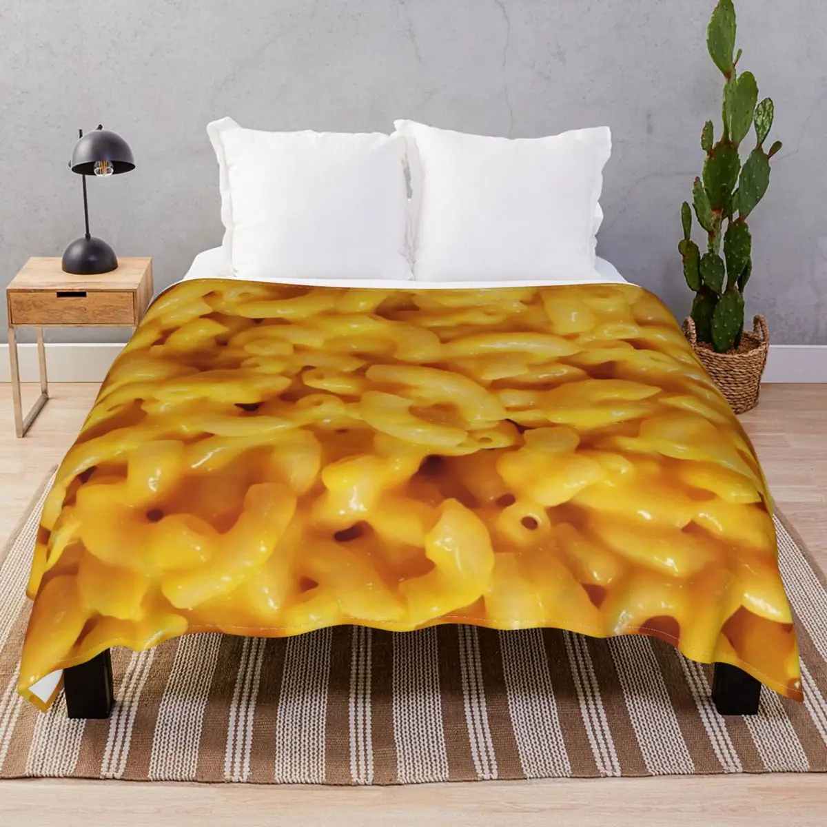 Mac N' Cheesey Blankets Flannel Textile Decor Fluffy Unisex Throw Blanket for Bedding Home Couch Travel Cinema