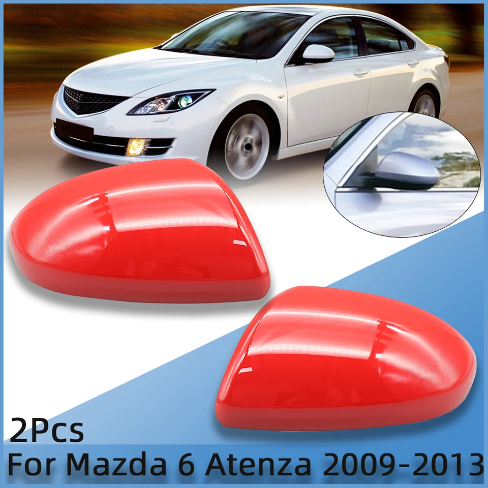 

2Pcs Rearview Mirror Cover Lid Cap Shell Housing Outside Door Wing Mirror For Mazda 6 Atenza GH 2009 2010 2011 2012 2013
