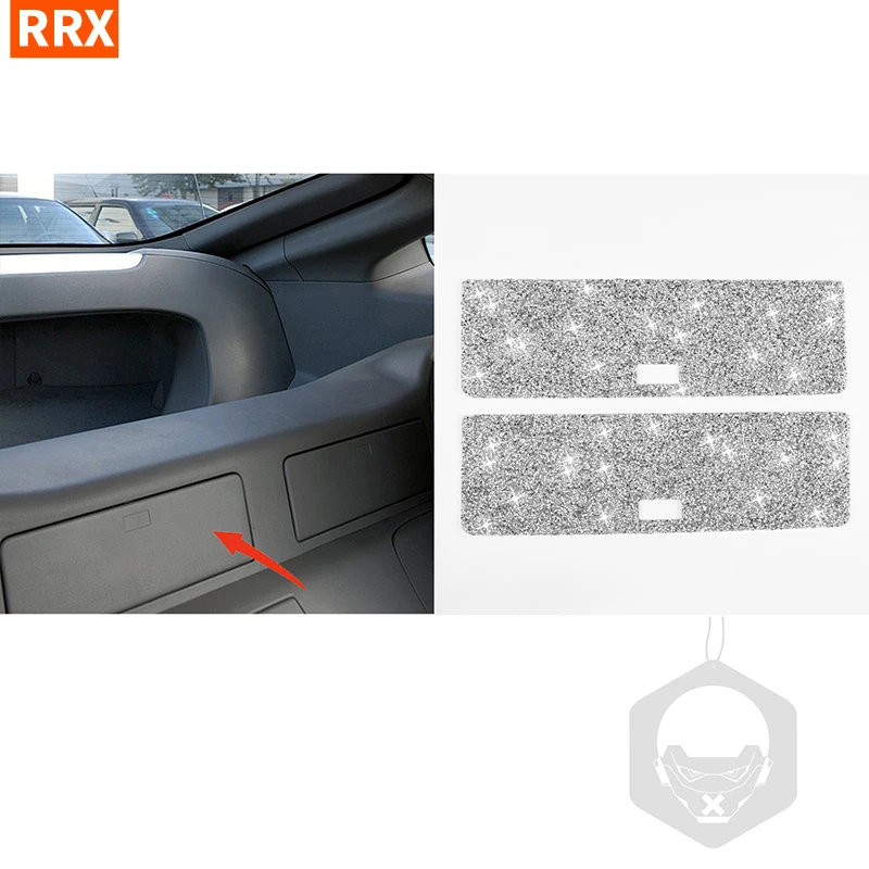 

For Nissan 350Z 2006-2009 Car Rear Storage Box Panel Sticker Bling Clear AB Shiny Diamond Rhinestone Interior Accessory