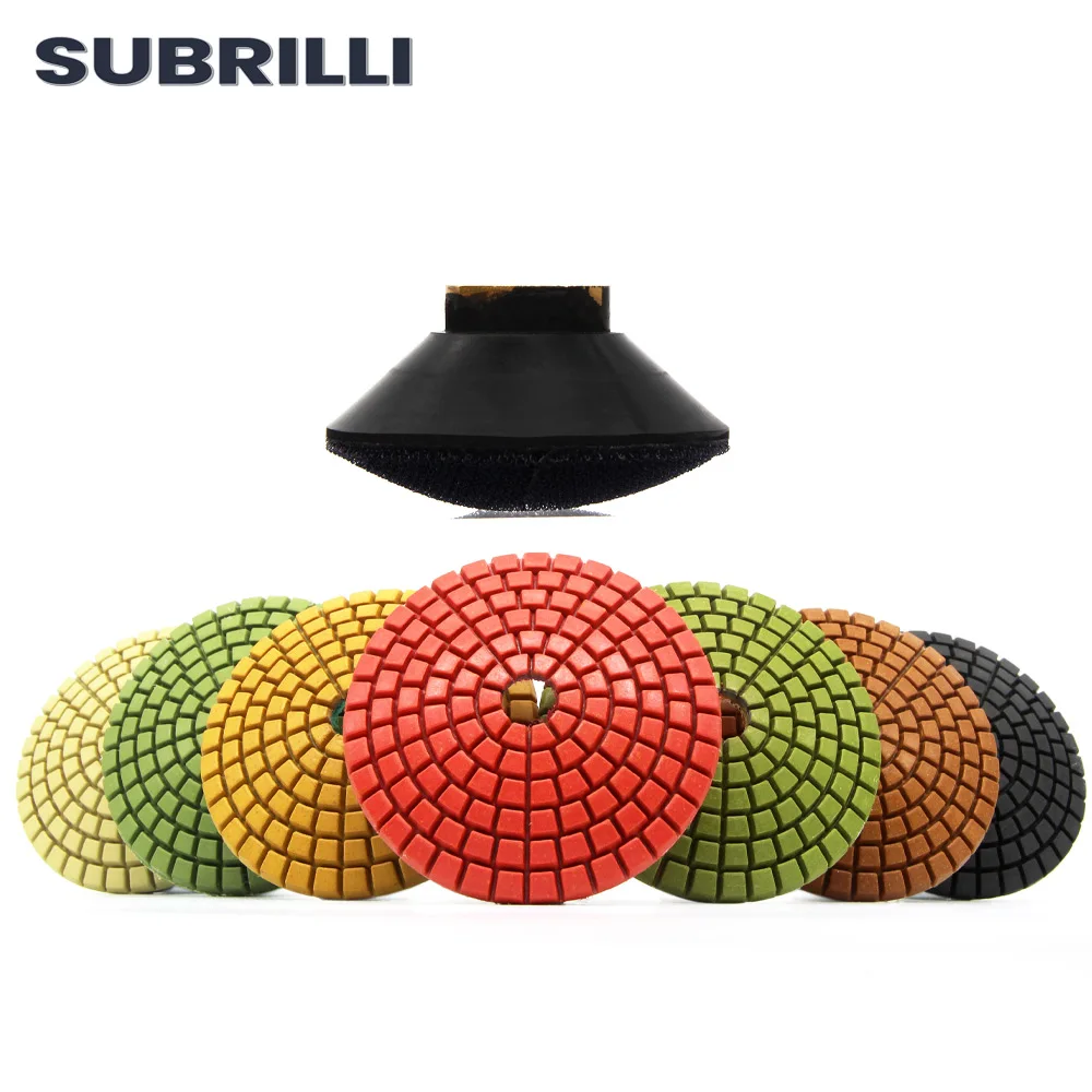 Фото SUBRILLI 3/4 дюймов Алмазный выпуклый полировальный диск для Ogee Groove Edge Bowl Arc шлифовальный круг полировальный диск резиновый задник M14 5/8-11 №3