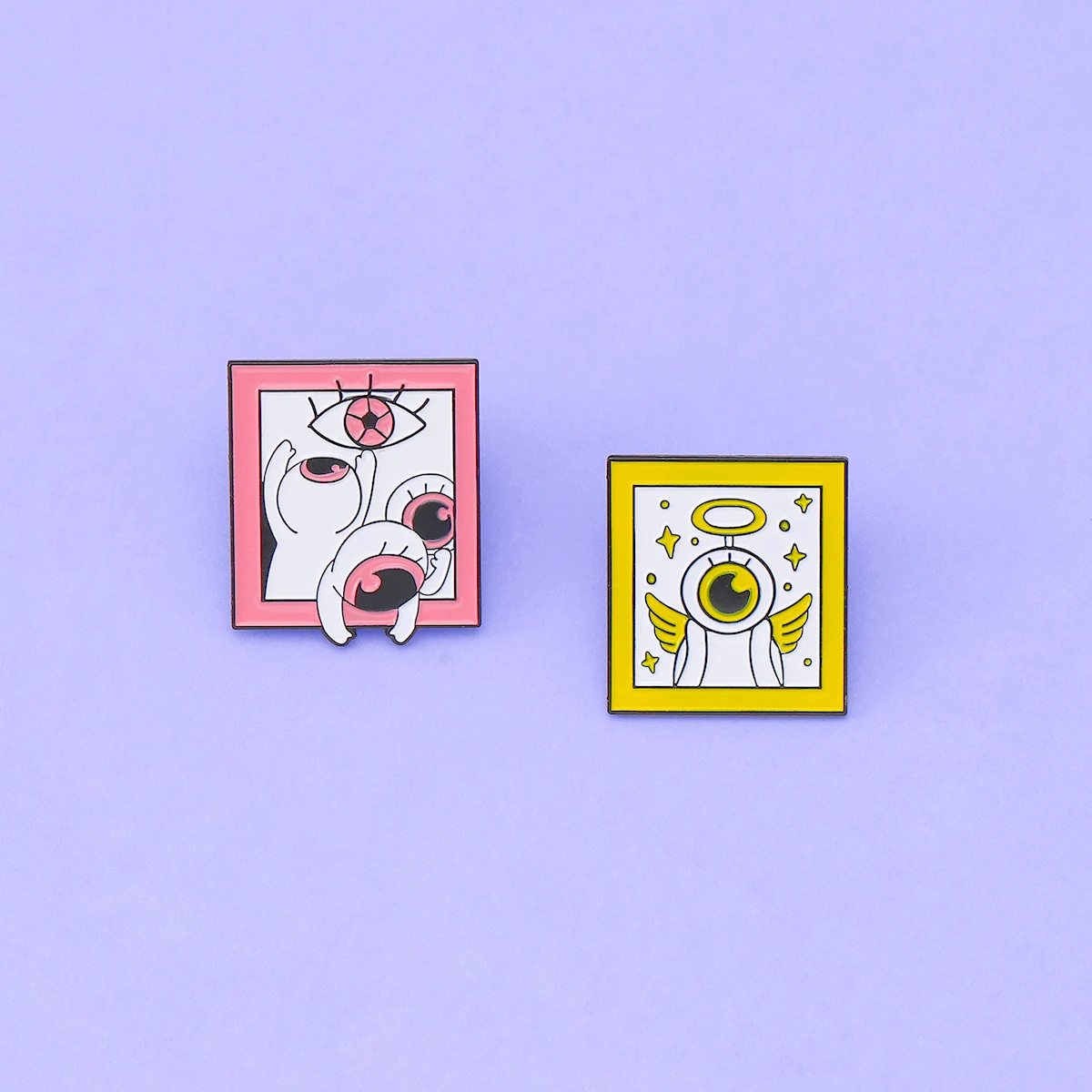 Готические броши с глазами ангела и демона большие красные глаза художественная