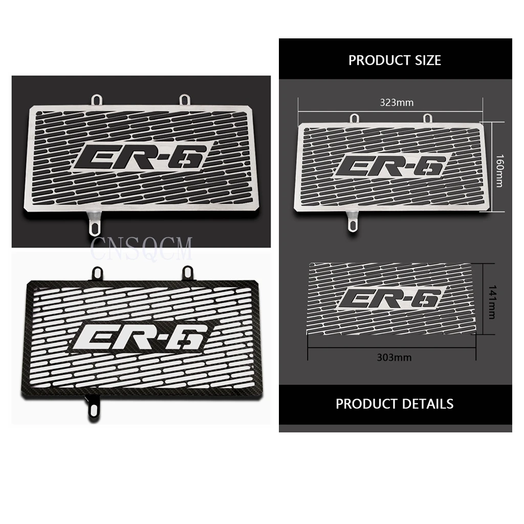 

For Kawasaki ER6N ER-6N 2012 2013 2014 2015 2016 Motorcycle Front Radiator Grille Grill Guard Protector Cooler Cover