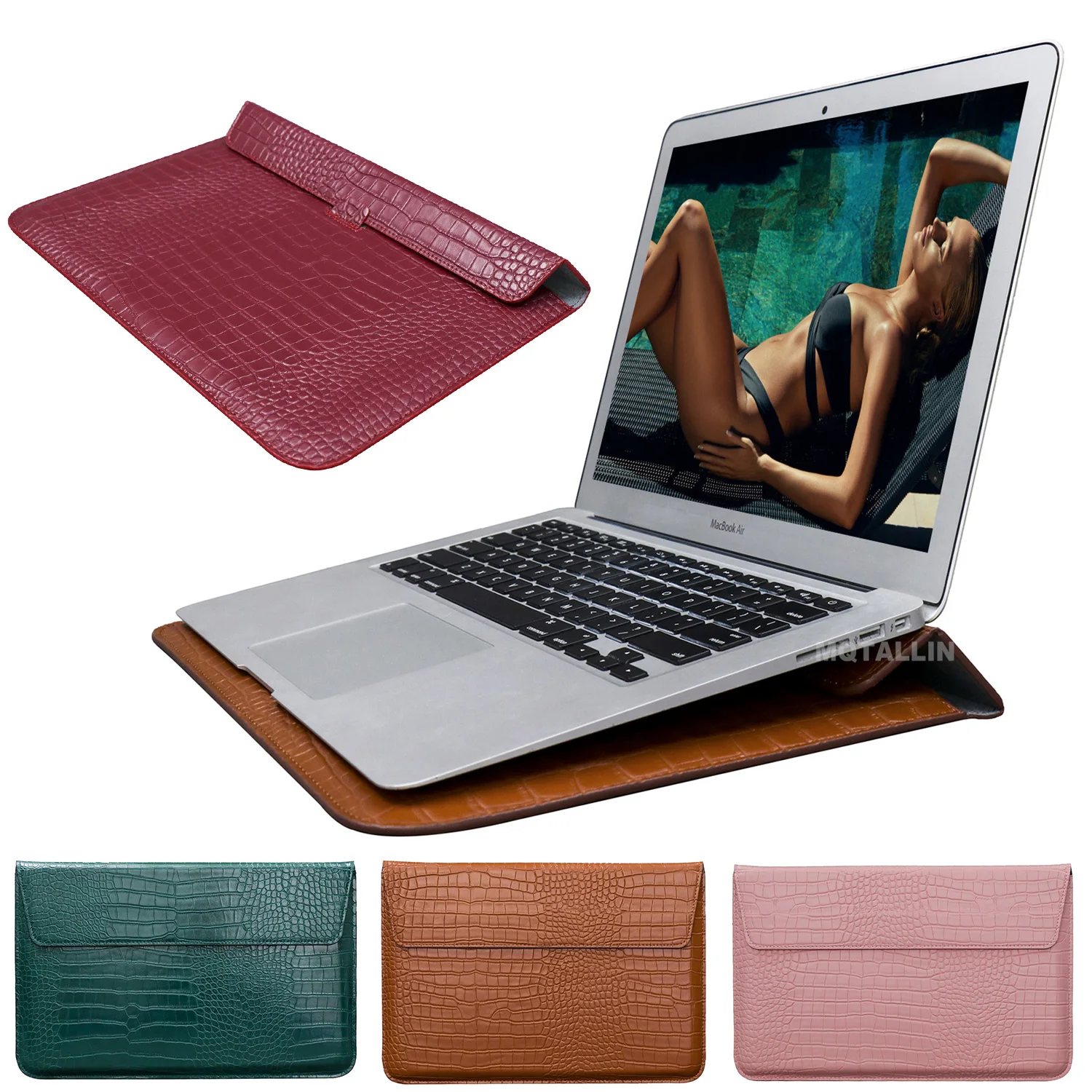 

Mail sack Leather Bag Cover,For Apple macbook Pro Retina Air 11 12 13.3 15 16,Crocodile laptop case For Mac M1 chip A2338 A2337