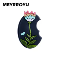 meyrroyu ethnic style brooches for women acrylic material flower pattern brooches good quality girls pins brooch on clothes bags