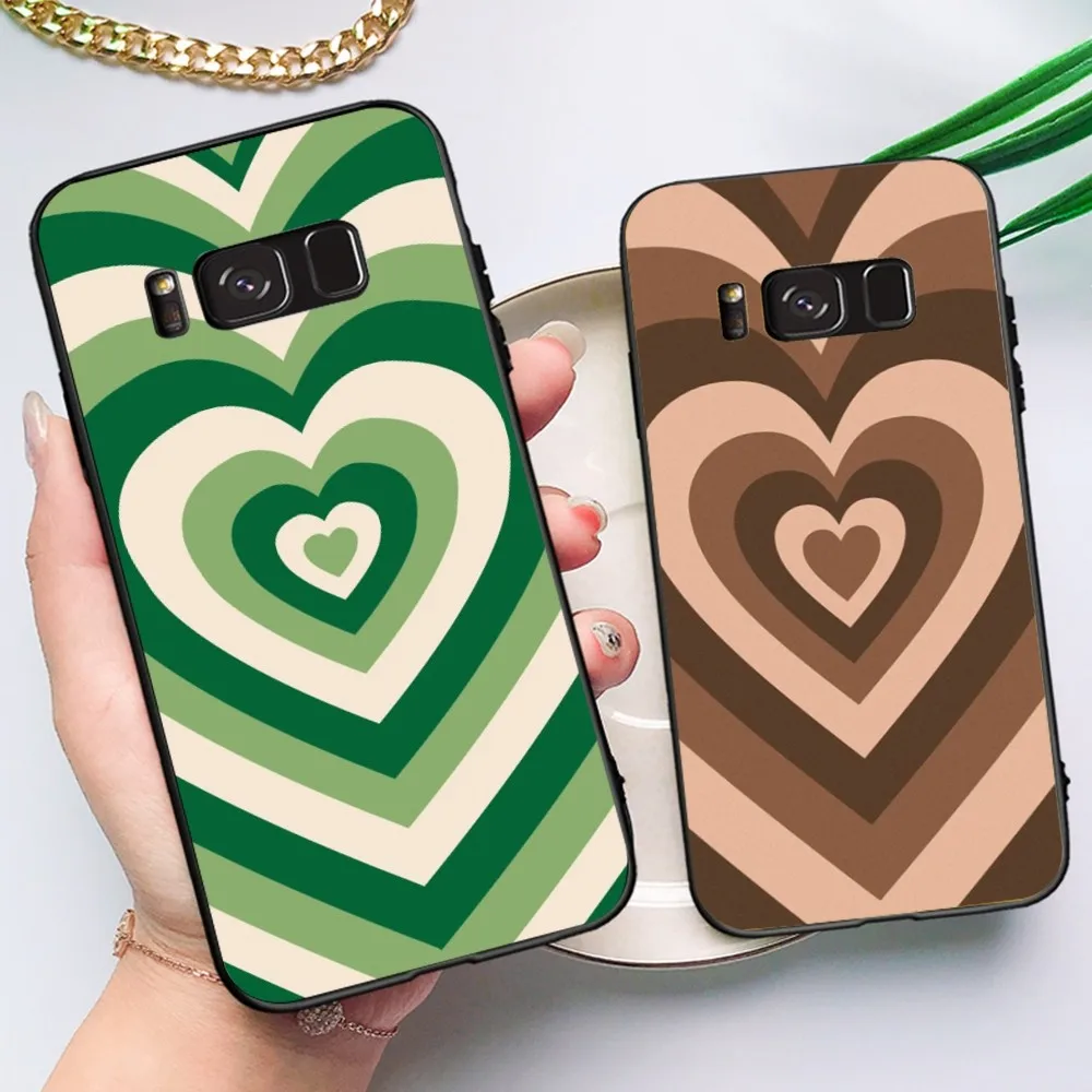 Fashion Purple Heart Swirl Circle Phone Case For Samsung Note 8 9 10 20 Pro Plus Lite M 11 30 21 31 51 A 22 42 02 03