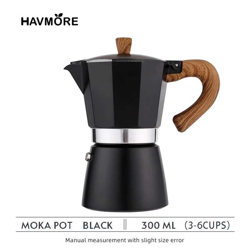

HAVMORE Кофейник Moka 150/300 мл Черный/Синий
