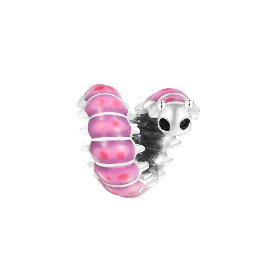 

Cute Curled Caterpillar Charm Sterling Silver Jewelry For Woman DIY 2022 New Beads For Jewelry Making Fits Snake Chain