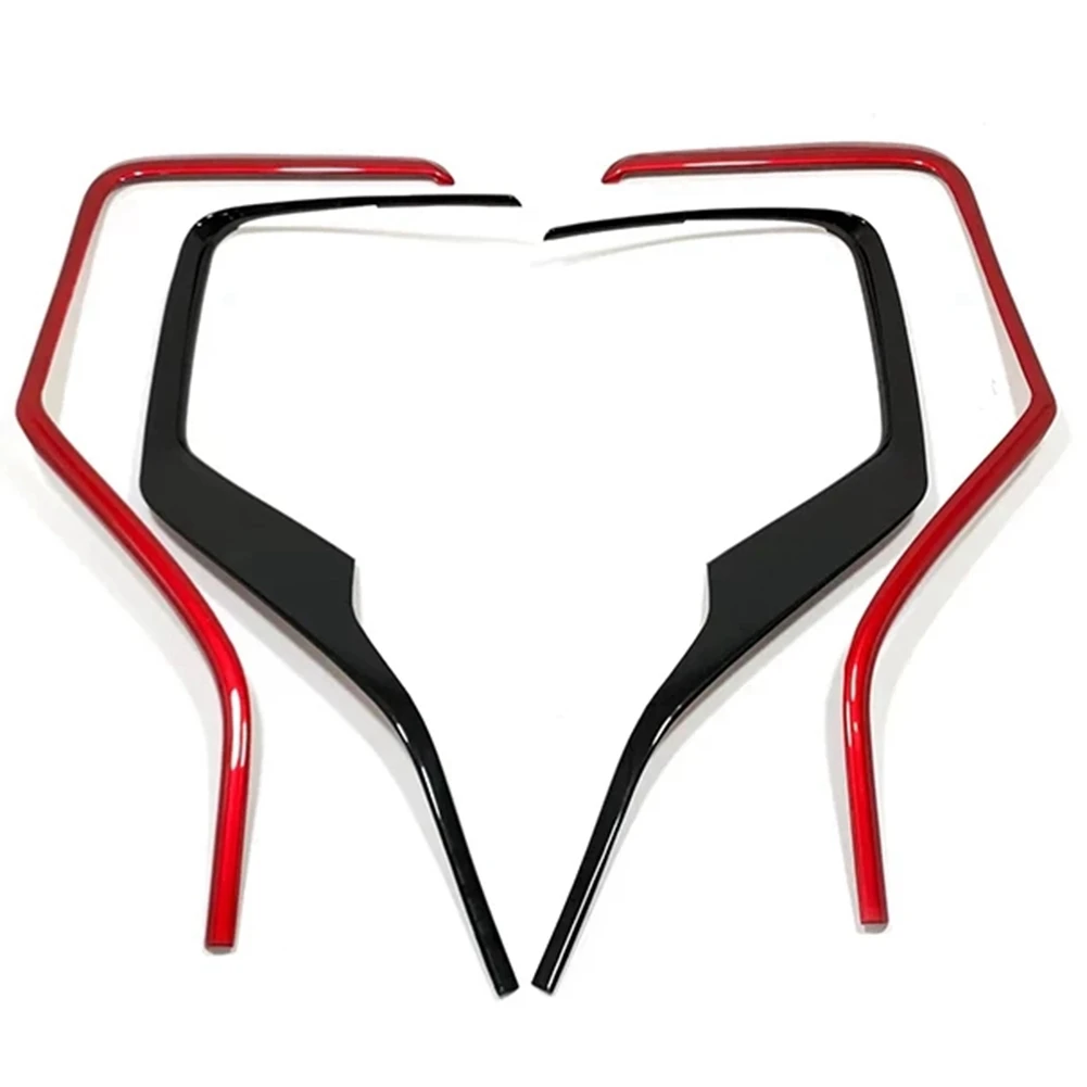 

4 Pcs Car-Styling Front Fog Light Lamp Trim Strip for Honda CR-C CRV 2021 2022 Bumper Protector Cover Stickers Black+Red