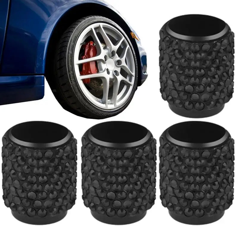 

Wheel Valve Stem Covers Universal Auto Rhinestone Tire Valve Core Cover Tightly Fastened Vehicle Accessory For RVs Cars Trucks