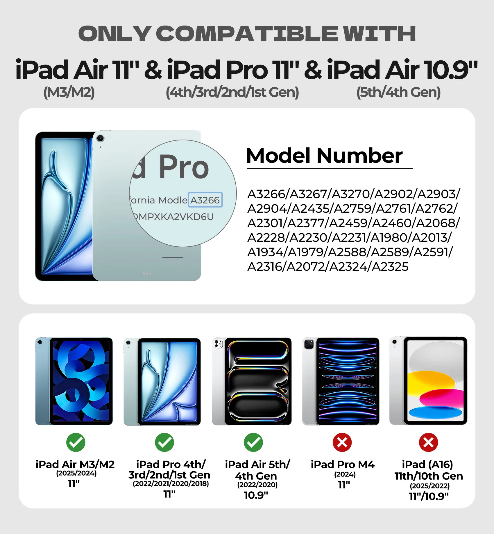 Фото Чехол-клавиатура для iPad Air 11 дюймов M4/M3/M2 и iPad Pro 11, iPad Air 5-го/4-го поколения с магнитной клавиатурой, трекпадом и подсветкой №3