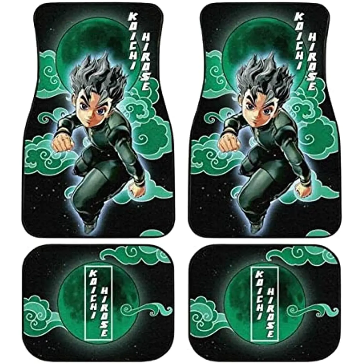 

KBIKO-zxl Creative Anime Print Men's Exclusive Auto Parts Universal Car Mats 4-Piece Set for Better Protection Plush car Floor m