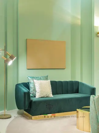 

Горячая Распродажа удобный диван для трех человек, вилла, магниевый зеленый диван для гостиной, комбинированный диван для нескольких человек