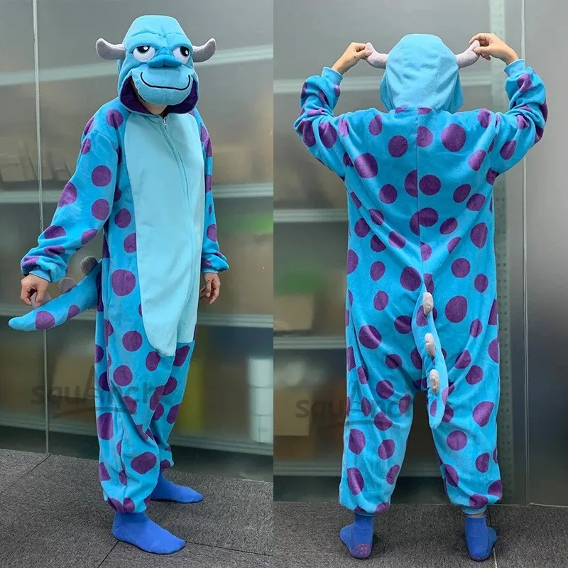Фото Одинаковые семейные костюмы Monsters Inc Sulley And Mike Wazowski для взрослых и наряды для косплея на Хэллоуин №4