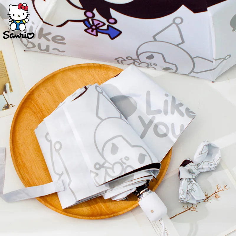 Новый зонт Sanrio Kuromi летний пляжный от солнца с героями мультфильмов солнечный