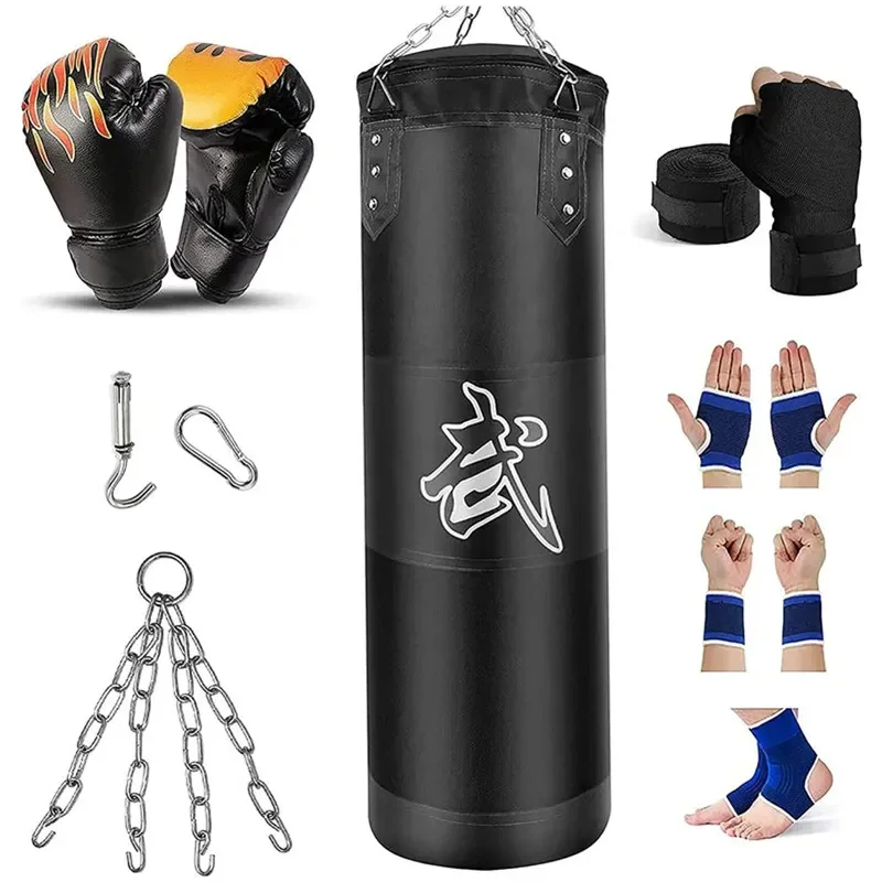 

for Kickboxing Boxing Hanging Sandbag Professional Thai Taekwondo 100/120cm Bag With Accessorie Muay Punching Unfilled Heavy