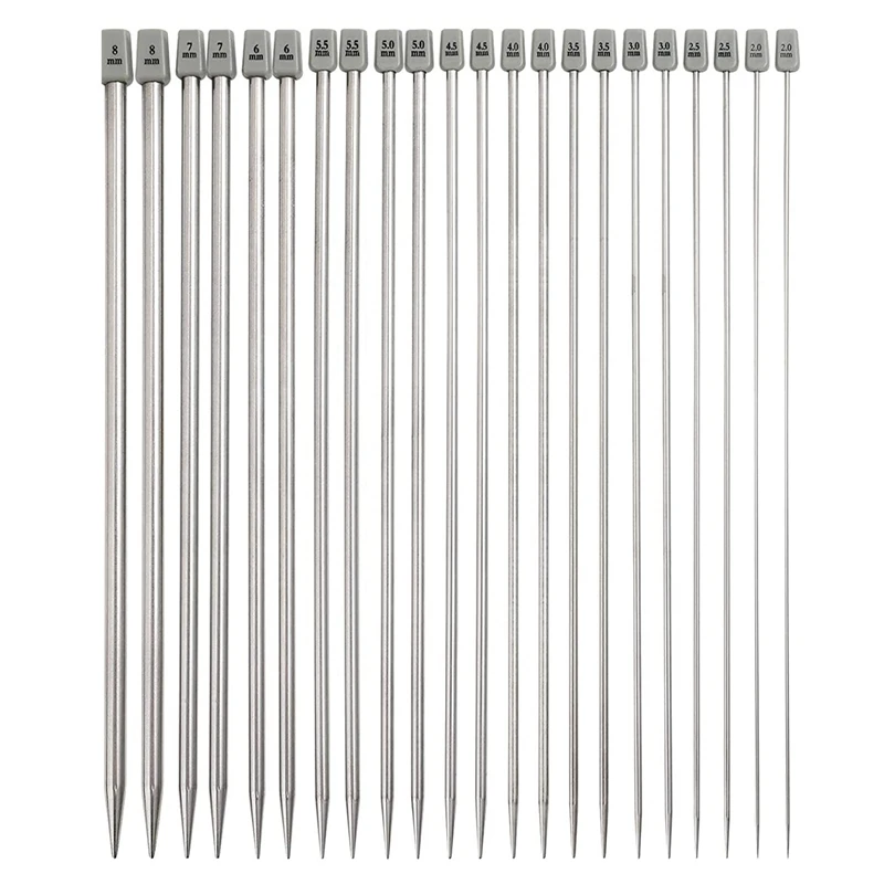 Спицы набор прямых одноконечных спиц металлические короткие вязальные спицы 22