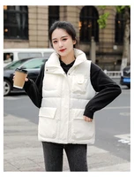 beardon autumn winter womens glossy down cotton vest 2022 new fashion loose short stand collar vest warm waistcoats