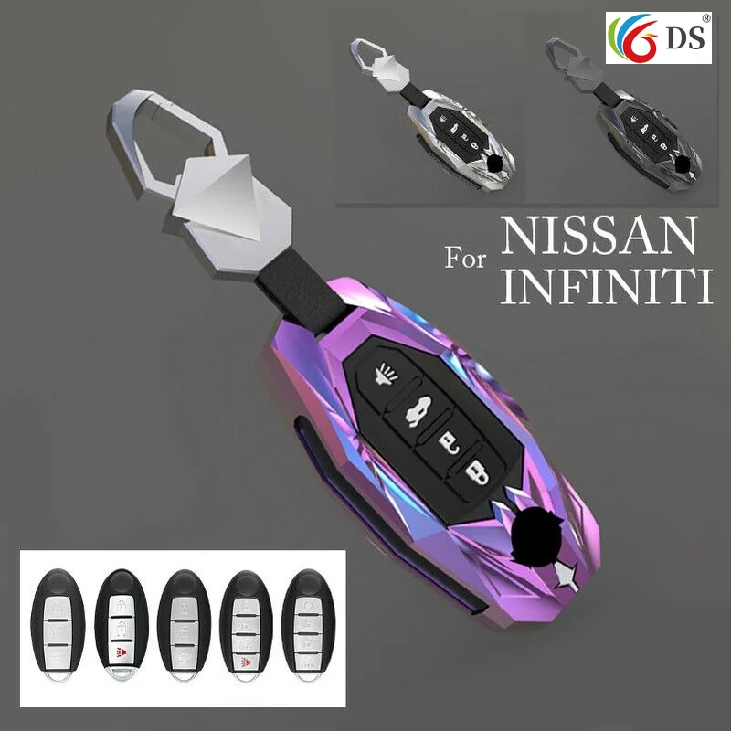 

Zinc Alloy Silicone Car Key Fob Cover Case for Infiniti FX35 QX50 for Nissan Qashqai J11 Pulsar Juke Tiida Note Keychain
