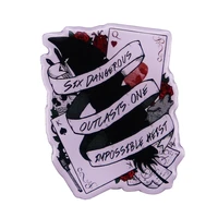 six crows fashionable creative cartoon brooch lovely enamel badge clothing accessories
