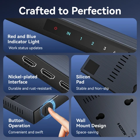 Vention 4K HDMI Splitter 1 в 8 выходов HDMI 2.0 Swicth для телевизора XBox PS5 PS4 1x8 HDMI 2.0 Переключатель с источником питания для монитора