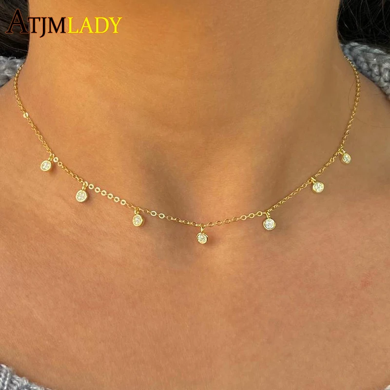 Женский чокер из серебра 925 пробы с подвеской в виде капли