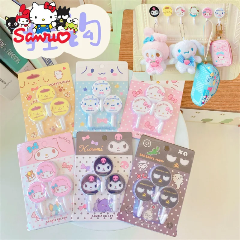 

Sanrio Melody Kuromi Hello Kitty Cinnamoroll Pochacco Sticking Wall Hook Hostel Sticking Hook Kitchen Bathroom Non-Punching Hook