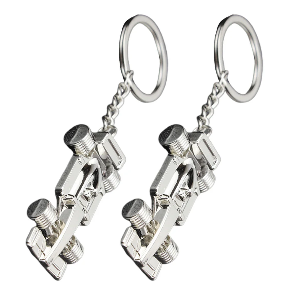 

2pcs Keychains Chic Mini Racing Car Alloy Key Ring Gift Key Holder for Adults