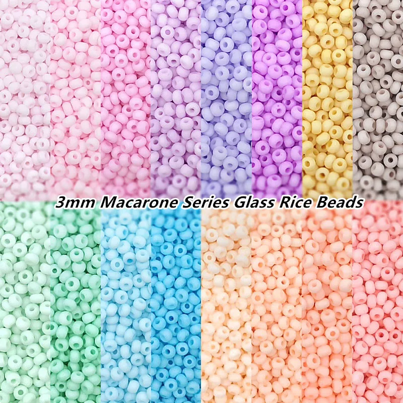 

3mm 330pcs 10g Macarone Glass Frosted Rice Beads Are Used To Make Jewelry Charm Bracelet Necklace Accessories DIY Accessories