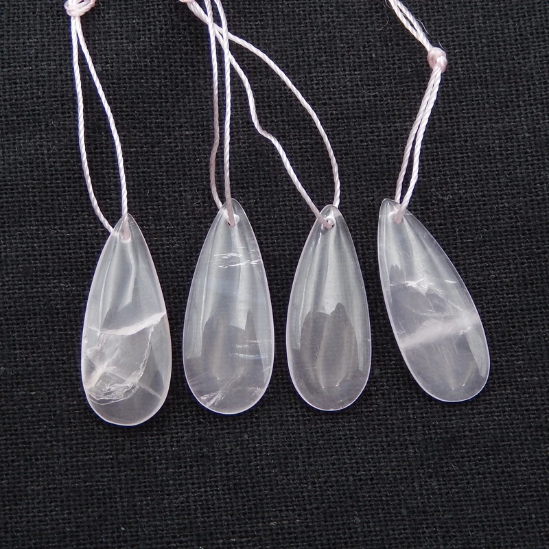 

4pcs Natural Gemstone Rose Quartz Beads For Jewelry Making DIY Charms Bracelets Earrings ,Popular jewelry27/26x11x3mm7.7g