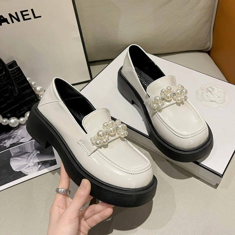 

Женские туфли в британском стиле, новинка 2022, туфли Jk, лоферы на толстой подошве, модная Маленькая кожаная обувь, женская повседневная обувь