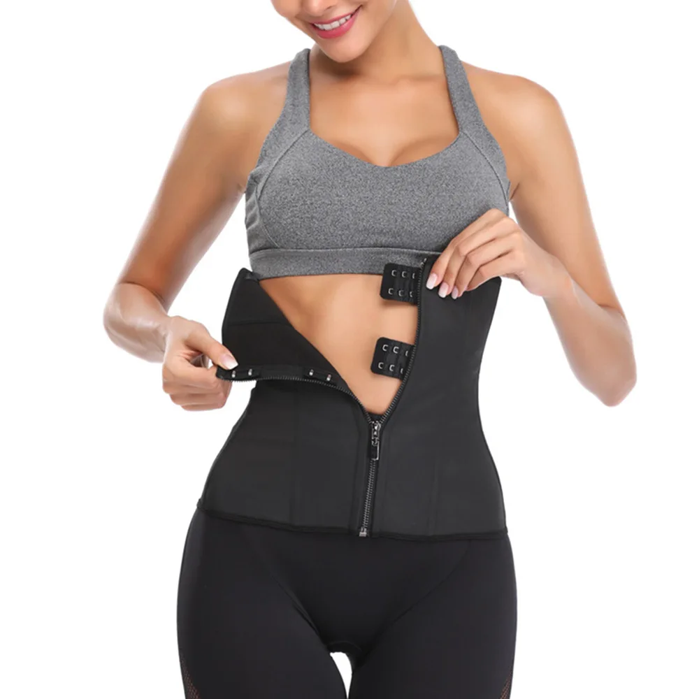 

2022 Women Latex Waist Trainer Body Shaper with Zipper Cincher Corset Top Slimming Belt Fitness Sheath Shapewear Plus Size XXL
