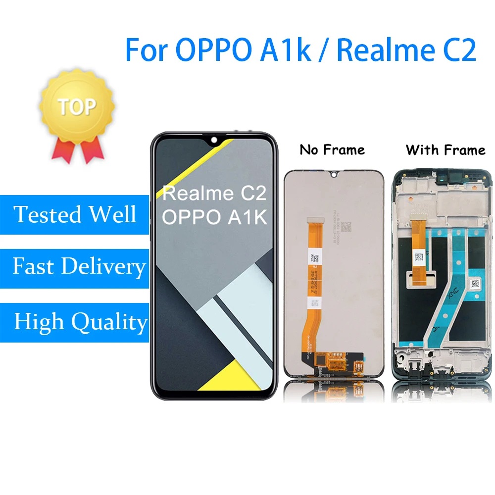

6.1"AAA+ For OPPO A1K Display CPH1923 LCD Touch Screen Digitizer Assembly For Realme C2 RMX1941 RMX1945 LCD Panel Repair Parts