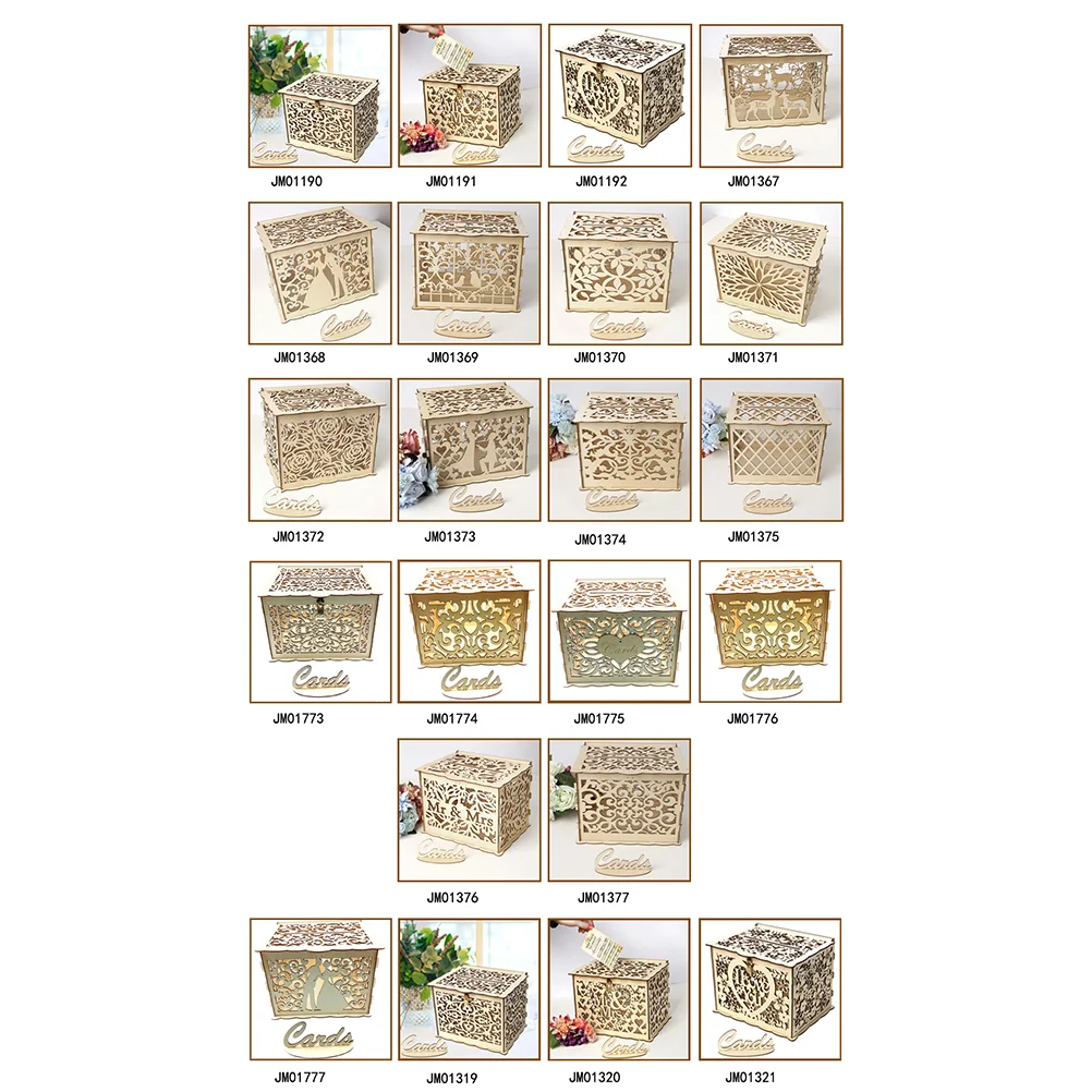 Чехол для хранения карточек полая коробка писем деревянная декоративная