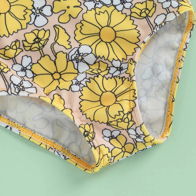 Бикини с квадратным вырезом и цветочным принтом на возраст 6-4 года |