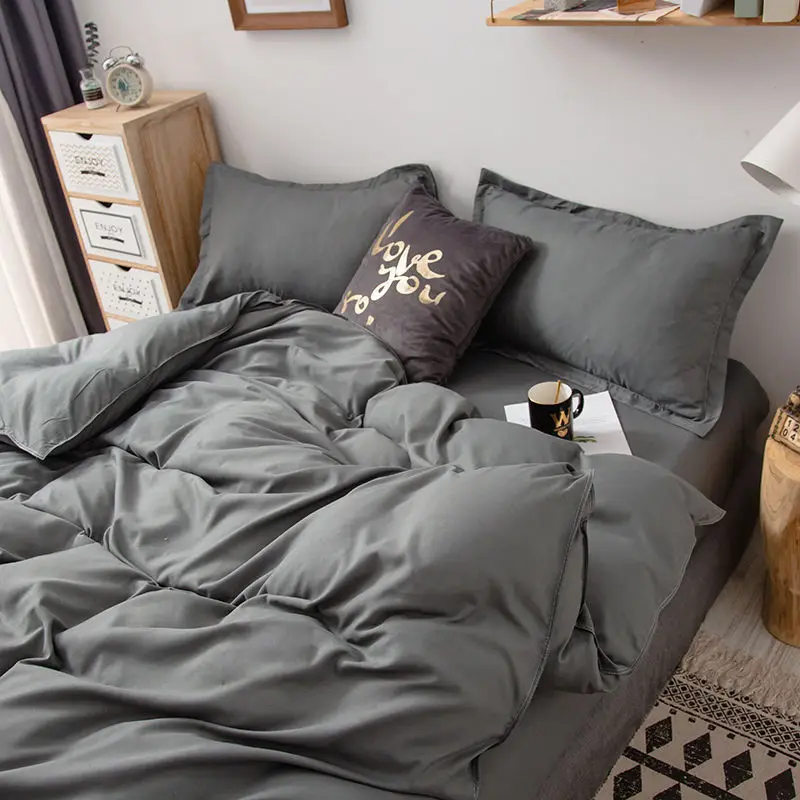 

Комплект постельного белья из 3 предметов, Королевский льняной текстурированный натуральный промытый хлопковый комплект с пододеяльником карамельного цвета