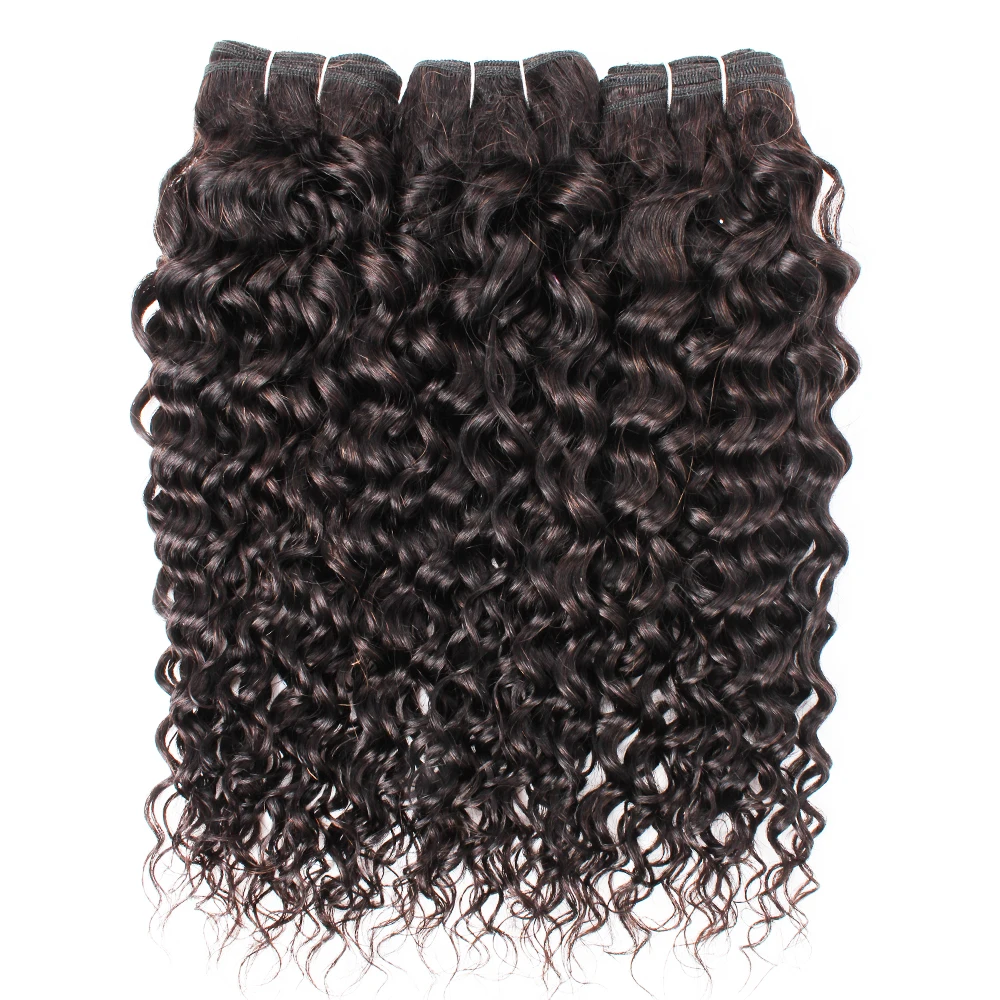 

Natural Color Water Wave Hair Bundles 300g/Lot Indian Curly Human Hair 10-26 Inches Remy Hair Extension