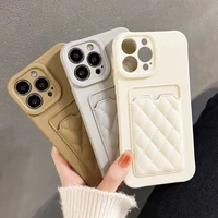 shockproof phone case for iphone 13 12 11 pro max x xs xr 8 7 plus se2020 cover solid color rhombus card bags soft silicone case