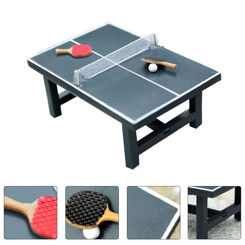 

Миниатюрные игрушки для настольного тенниса, аксессуары для мебели, детская игрушка, мини-набор для понга, декоративная модель, ролевая игр...