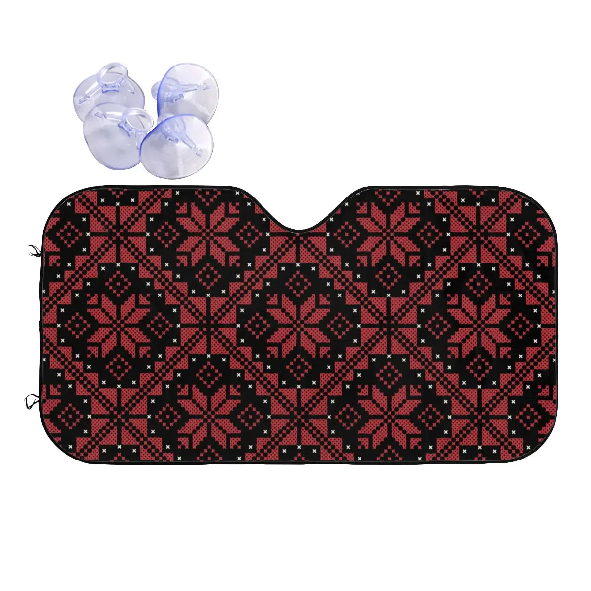 

Palestinian Jordanian Tatreez Foldable Sunshade Windscreen Palestine Aluminium Foil Car Window Windscreen Cover Heat Reflector