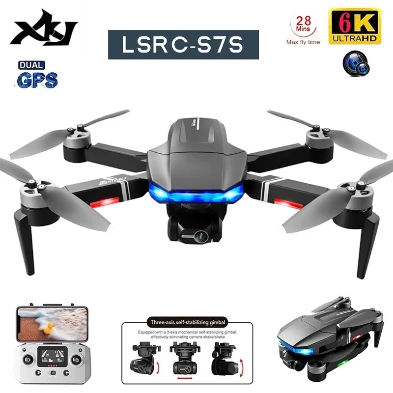 

2022 New LS7S GPS Drone Professional 6K HD Camera 3-Axis Gimbal Aerial Photography Brushless Motor RC Foldable Quadcopter Toys