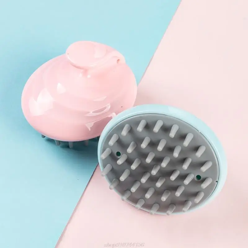 Щетка для шампуня для волос, скребок для отшелушивания, Мягкая силиконовая щетина кожи головы для удаления перхоти и роста волос для головы 193F