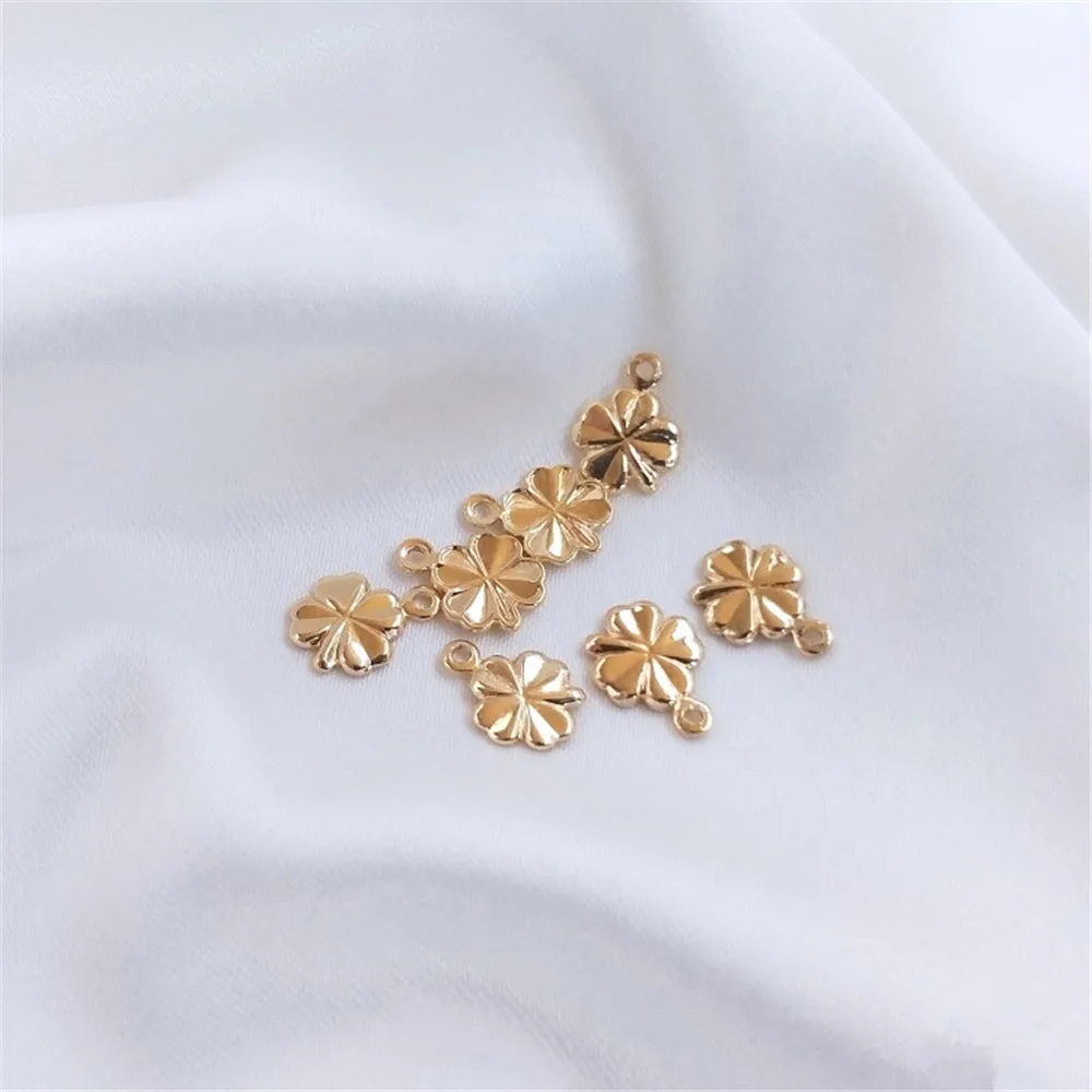 

14K Gold Filled Plated Pendant lucky grass pendant DIY accessories four-leaf clover pendant material