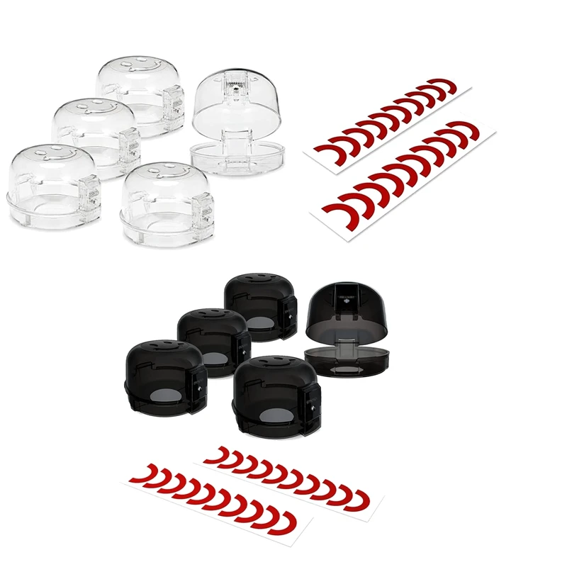 

Stove Knob Covers For Child Safety 5 Packs Double-Key Design Universal Size Baby Gas Oven Knob Covers Stove Guard