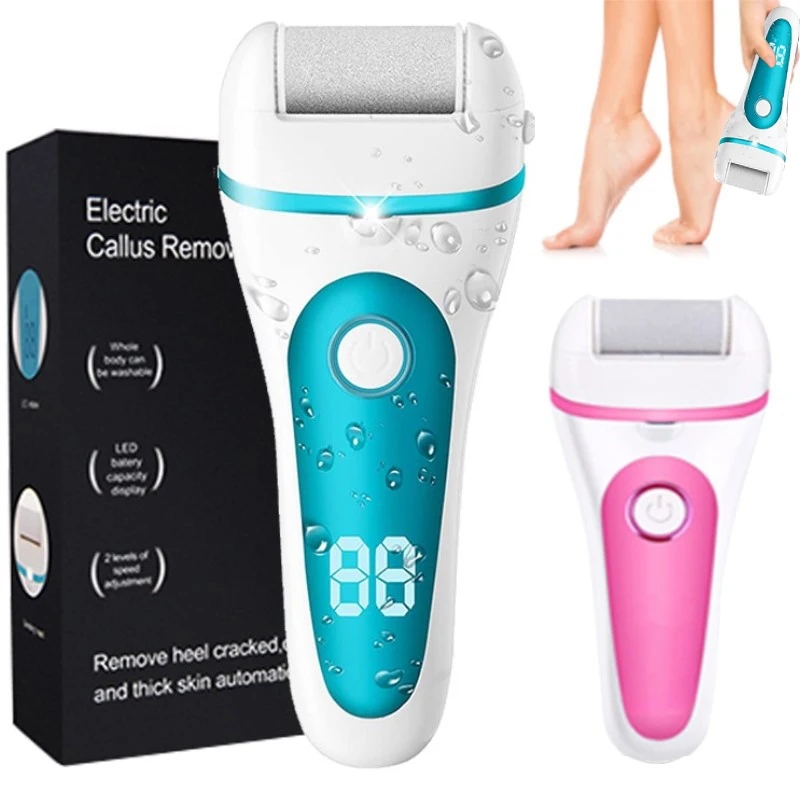 

Электрическая пилка для ног, Рашпиль для ног с 3 роликами и 2 скоростями, USB-зарядка, водонепроницаемая электрическая пилка для педикюра, уход...