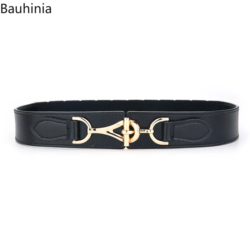 

Bauhinia New 70cm Women's Fashion Elastic Wide Belt Dress Retro Genuine Leather Cummerbunds 4 Colors Available