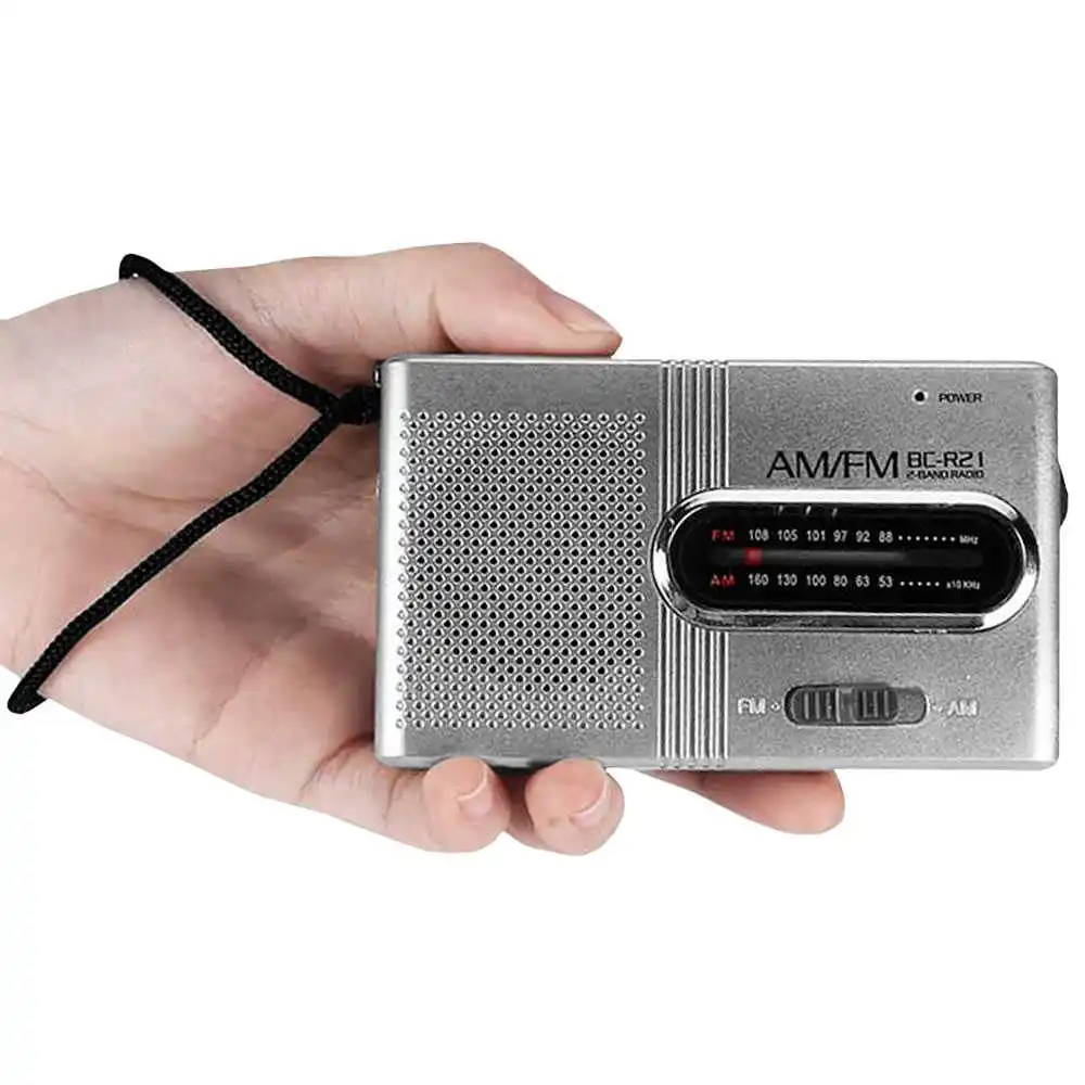 Портативное карманное радио FM/AM Band 3 5 мм AUX Mini Jack BC-R21 Silver |