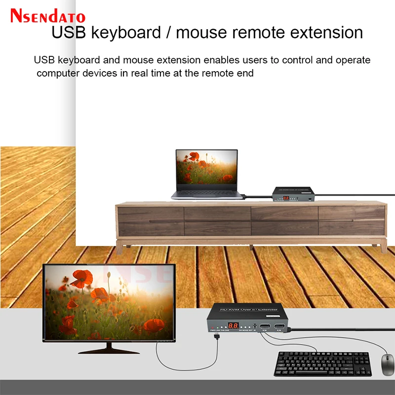 KVM-удлинитель HDMI-совместимый RJ45 1080P Cat5E/6 150M HD USB H.264 POE по сети удлинитель с