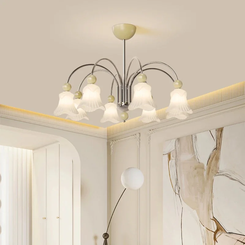 Подвесная лампа для гостиной во французском стиле кремового цвета современный