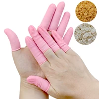100pcs reusable fingertips finger cover natural rubber gloves non slip latex finger cots protector gloves disposable nail tool