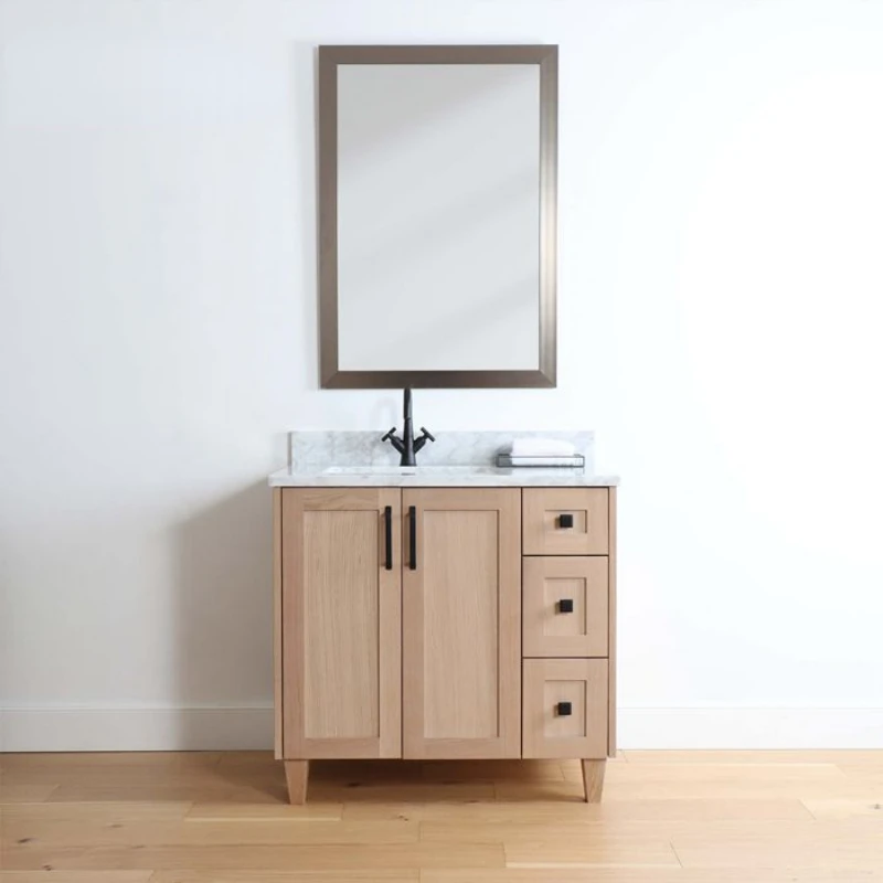 

36 Inch Factory Supply Solid Wood Floor Mounted Single Sink Cabinet Bathroom Vanity Canada A220636